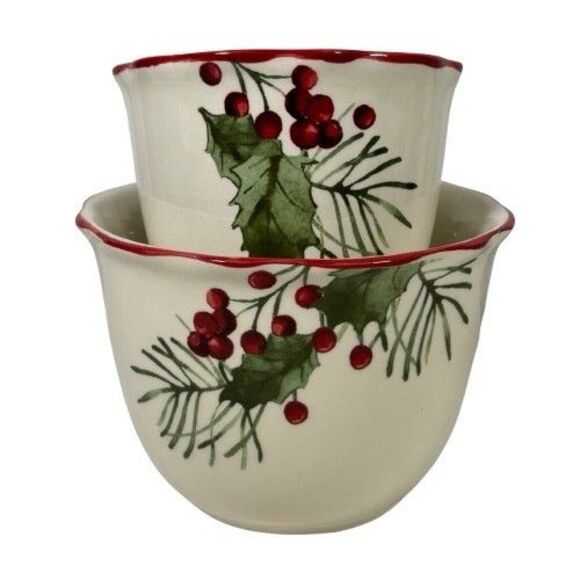 Better Homes & Gardens Winter Forest Christmas Set of 2 Nesting Serving Bowls - Picture 3 of 11
